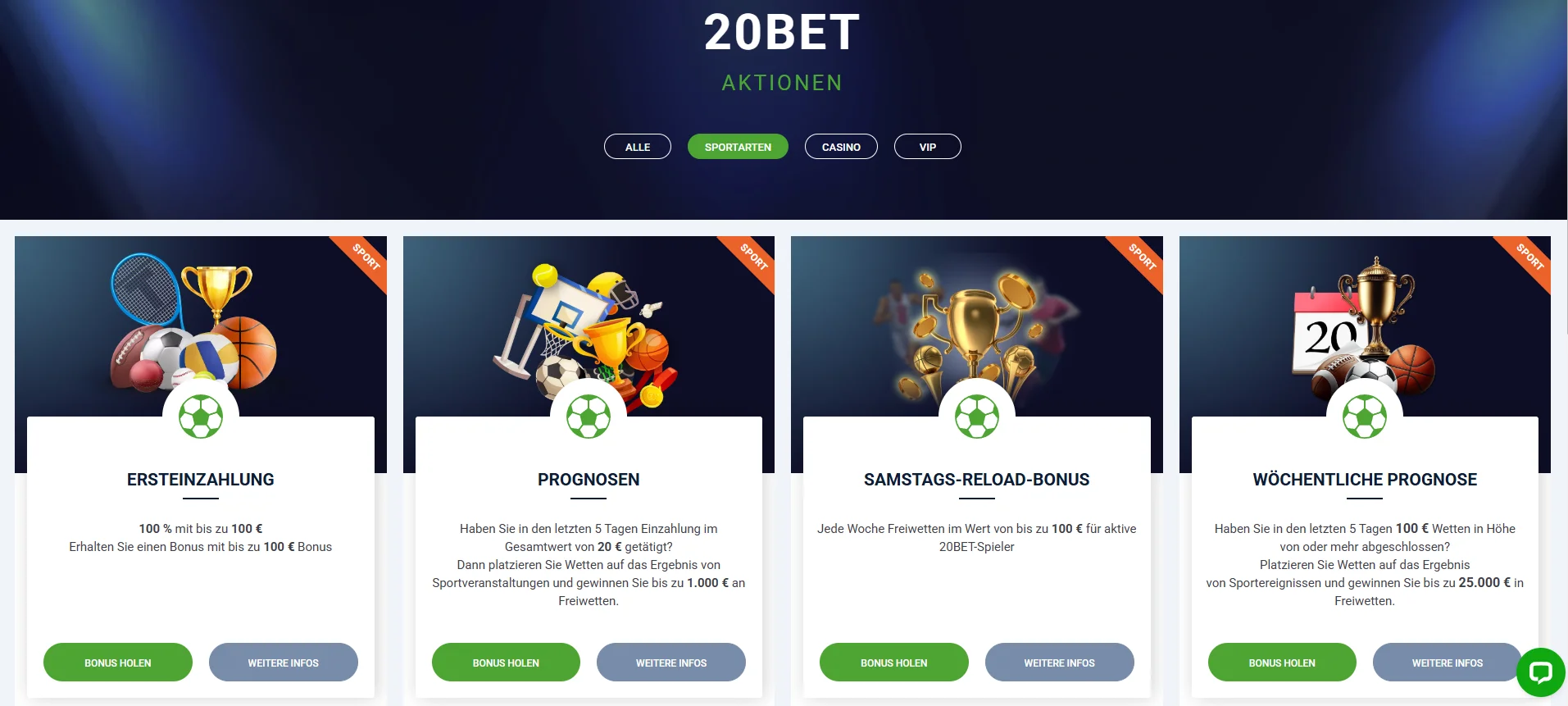 Sportwetten ohne OASIS Bonus und Livewetten